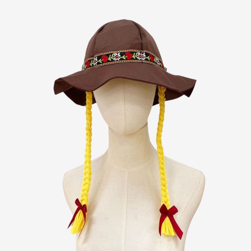 Chapeau de soleil pour femmes avec brins tressés et large bord
