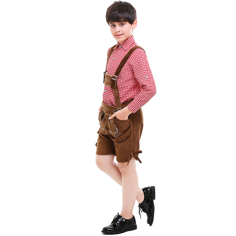 Traditionelle Lederhose für Jungen mit Stickerei
