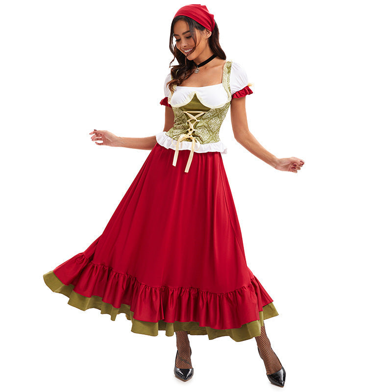 Costume d’Oktoberfest pour femmes avec manches bouffantes et corset