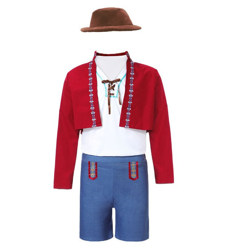 Tenue traditionnelle de style Trachten pour garçons avec chapeau