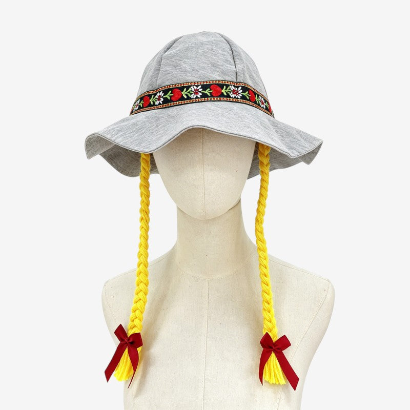 Chapeau de soleil pour femmes avec brins tressés et large bord
