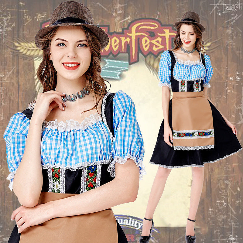 Dirndl d’Oktoberfest pour femmes avec tablier brodé
