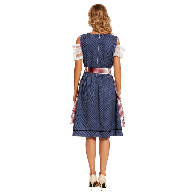 Robe traditionnelle pour femmes avec manches en dentelle et corsage corseté