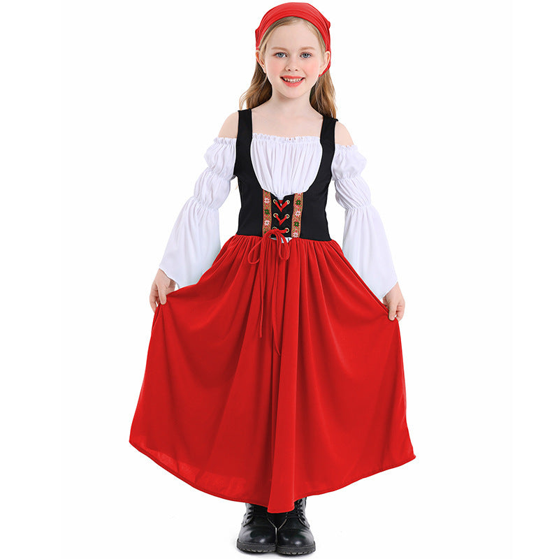 Costume de style médiéval pour filles avec corset