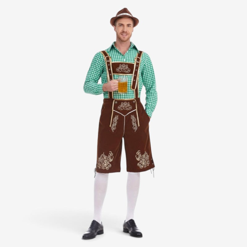 Traditionelle Lederhose für Herren mit Barockstickerei
