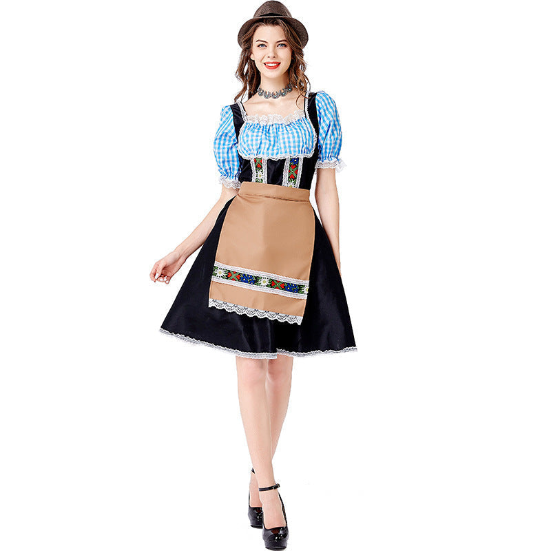 Dirndl d’Oktoberfest pour femmes avec tablier brodé