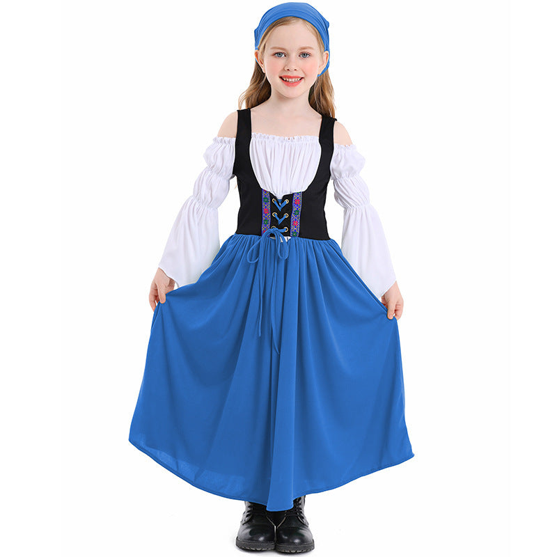 Costume de style médiéval pour filles avec corset