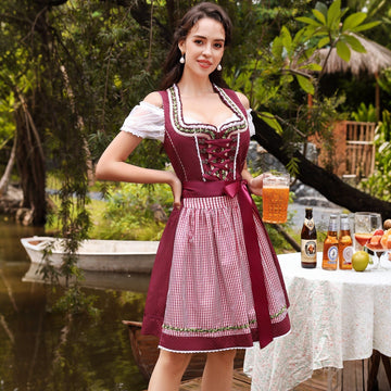 3-piece Dirndl set with apron & blouse – Oktoberfest | Traditional traditional dress for festive occasions