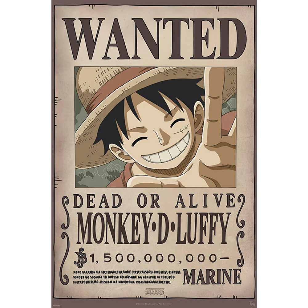One Piece Wanted Luffy Maxi-Wandposter - 61 x 91.5 cm