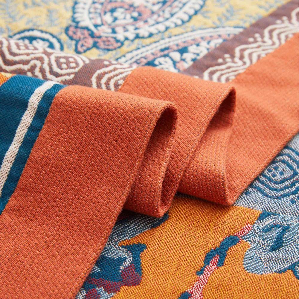 Plaid en coton doux Sunburst pour décoration intérieure chaleureuse