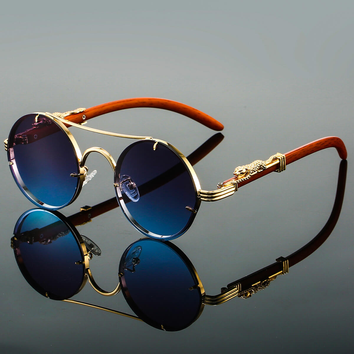 | Panthera Women’s Retro Round Sunglasses