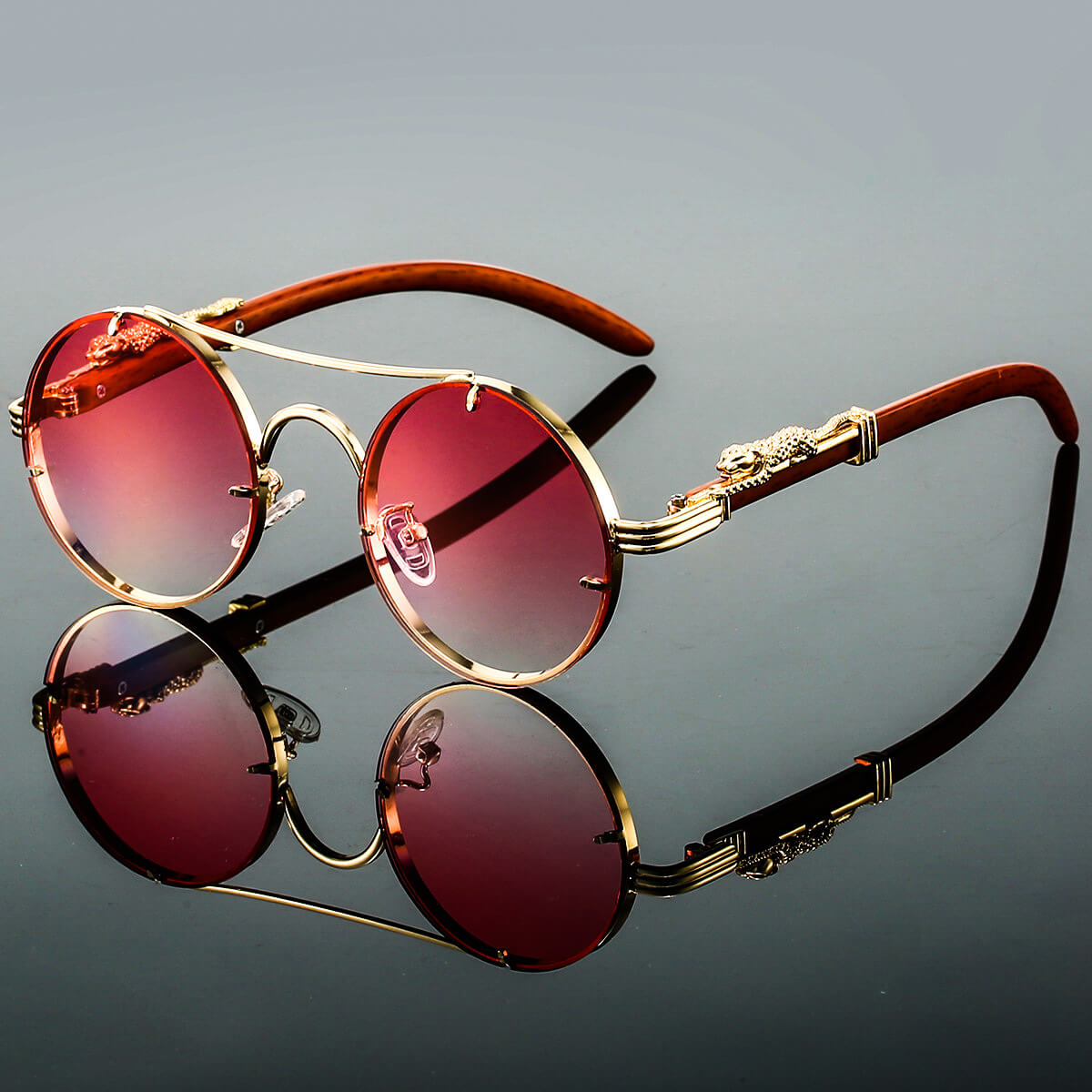 | Panthera Women’s Retro Round Sunglasses