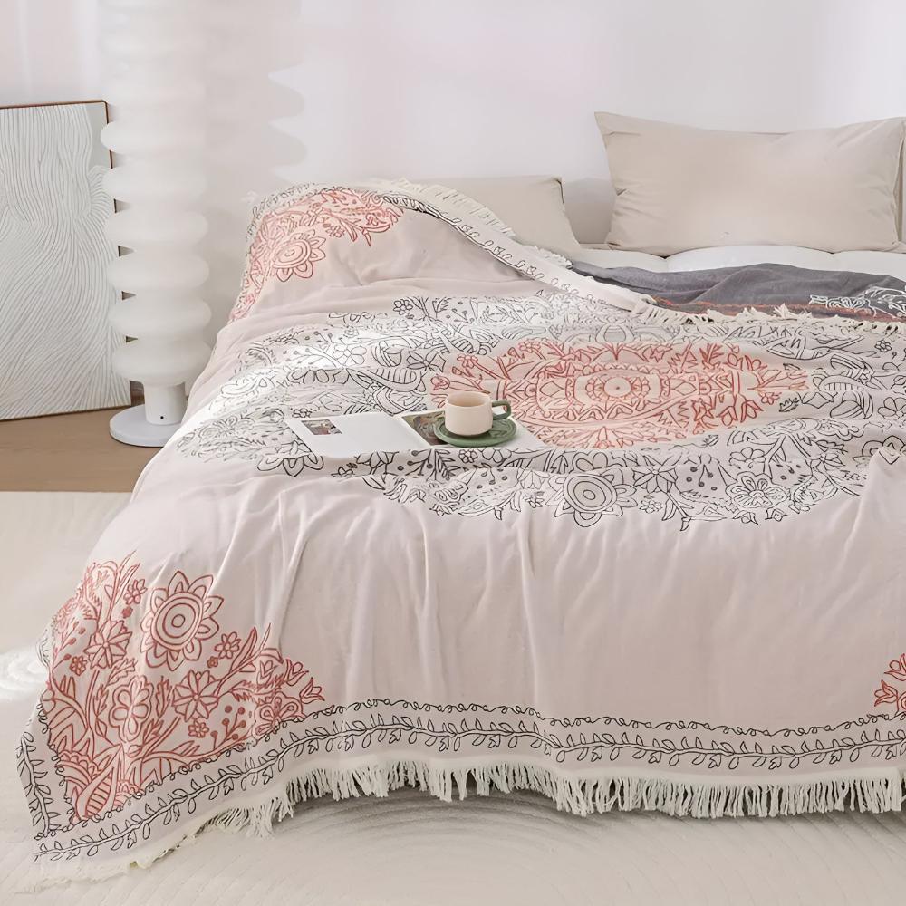 Cozy Scandi Chic Cotton Throw Blanket for Home Decor & Comfort