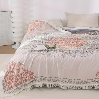 Cozy Scandi Chic Cotton Throw Blanket for Home Decor & Comfort