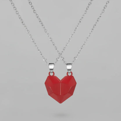 Couple Necklace Electrocardiogram Magnetic Heart
