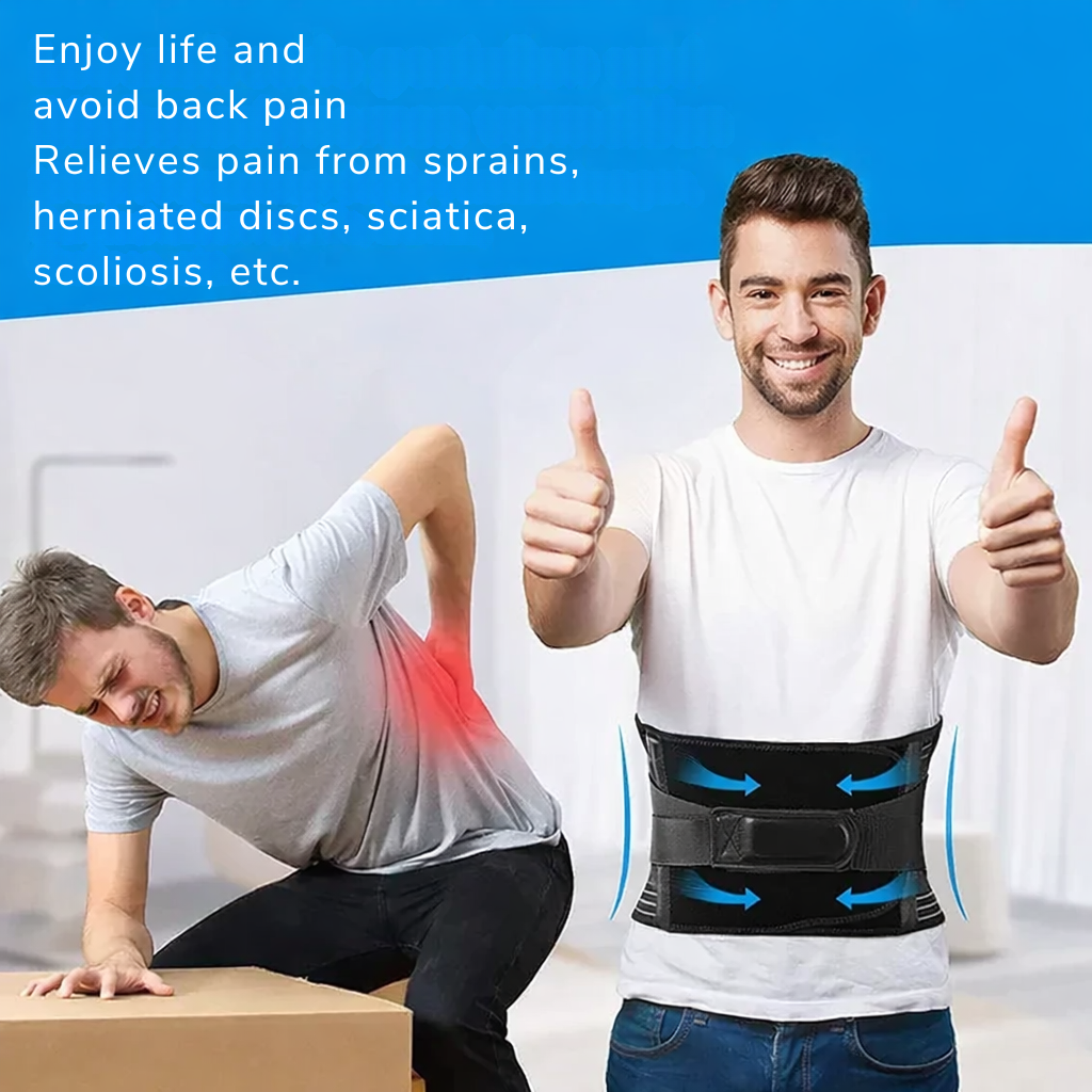 Ceinture de soutien lombaire réglable avec compression renforcée à 360°