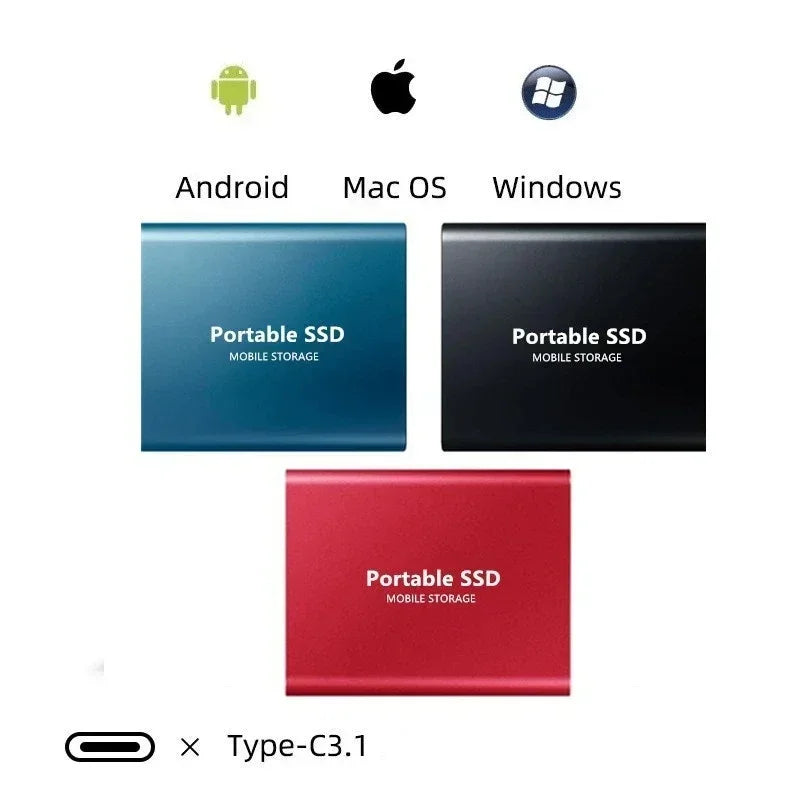 Portable SSD 2TB Hard Drive External Storage Compact Fast Top Quality