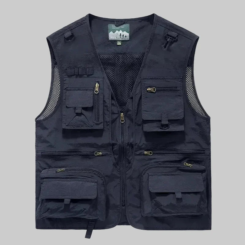 Breathable Utility Vest – Lightweight Multi-Pocket Mesh Outdoor Vest