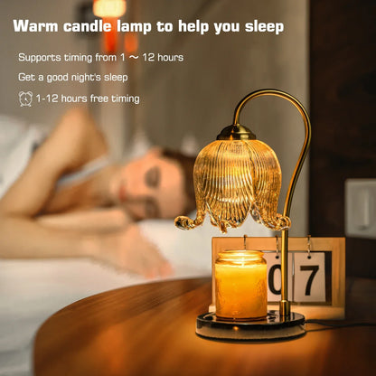 Vintage Glass Candle Warmer Lamp