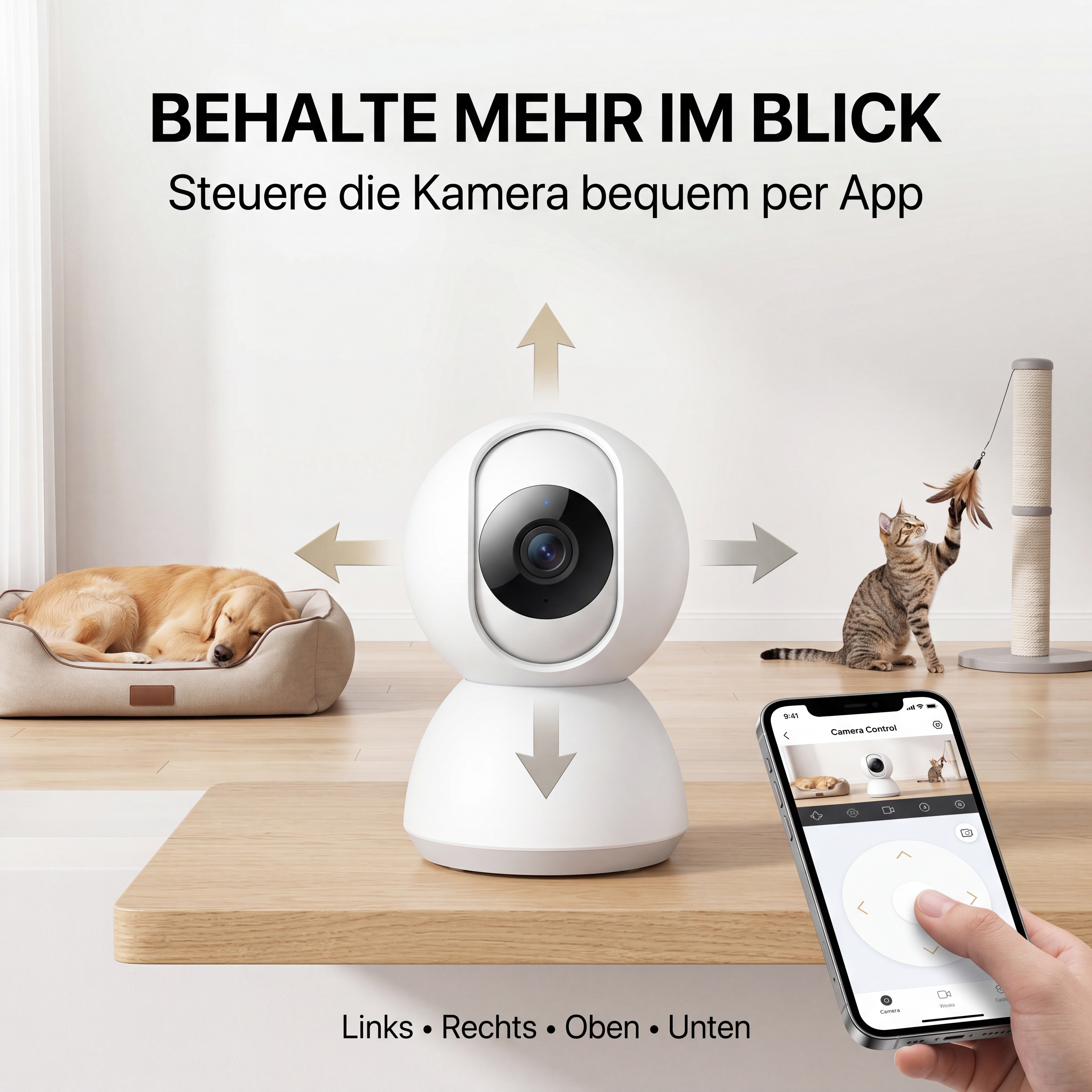Slimme wifi-huisdiercamera - nachtzicht, bewegingsdetectie en bediening via app