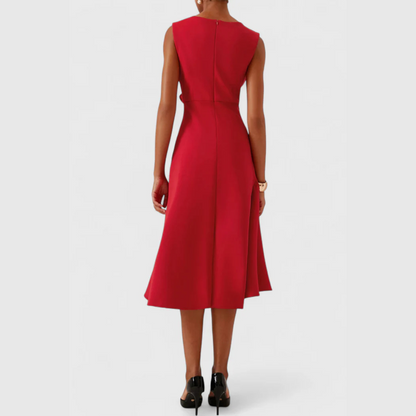 Sheila™ | Draped Asymmetric Midi Gown