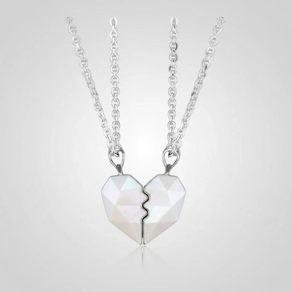 Couple Necklace Electrocardiogram Magnetic Heart