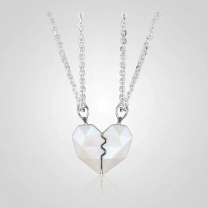 Couple Necklace Electrocardiogram Magnetic Heart