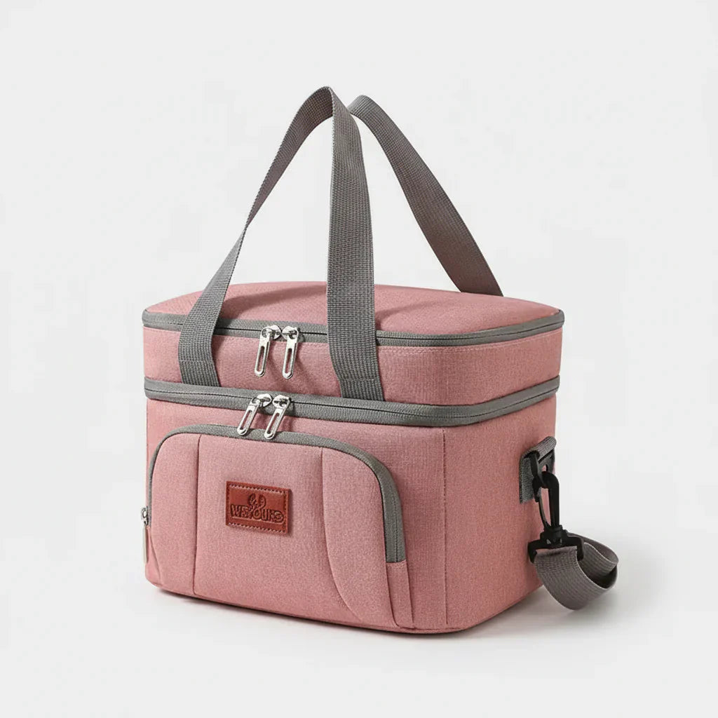 Multifunctional Double Layers Cooler Lunch Bags Large Capacity