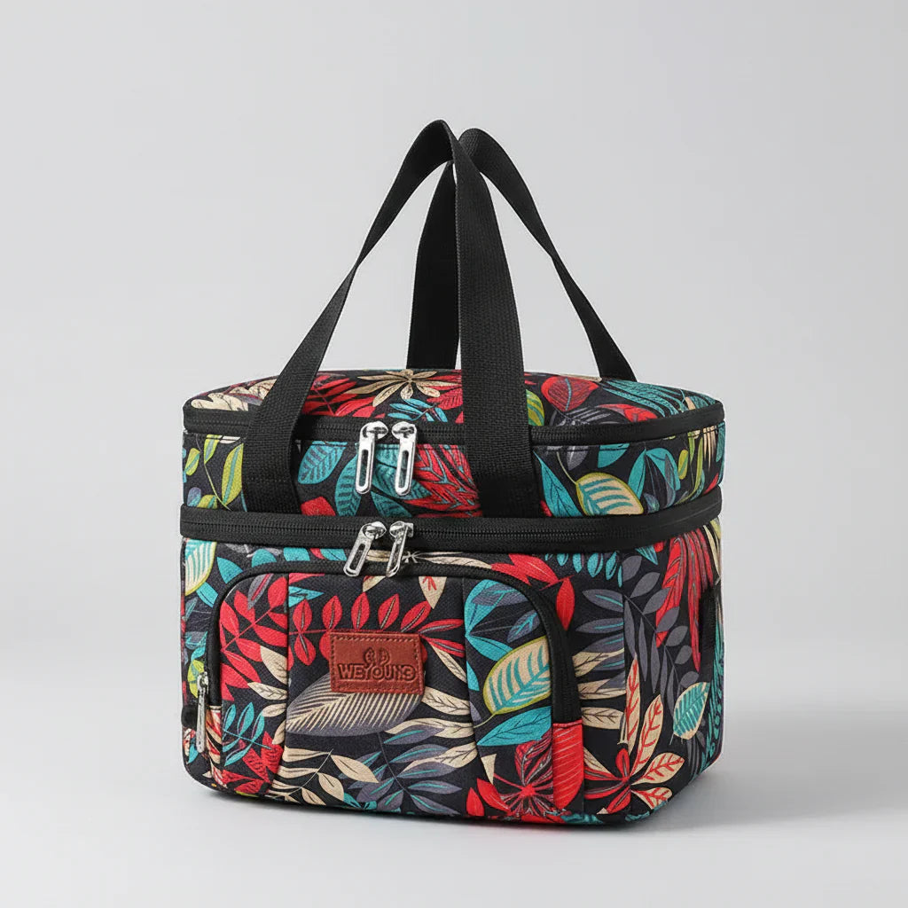 Multifunctional Double Layers Cooler Lunch Bags Large Capacity