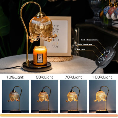 Vintage Glass Candle Warmer Lamp