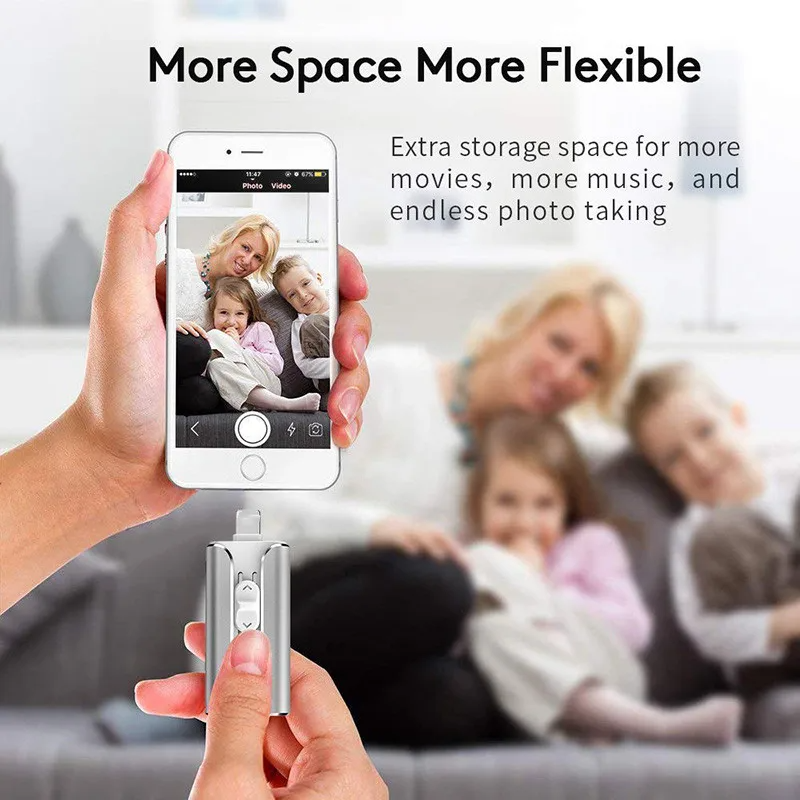 4-In-1 USB Flash Drive | Quick Phone File Backup