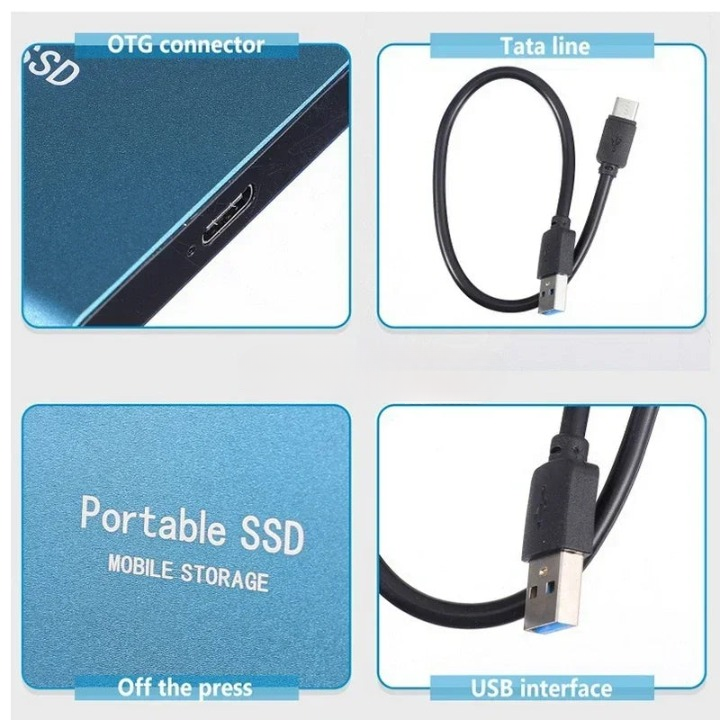 Portable SSD 2TB Hard Drive External Storage Compact Fast Top Quality