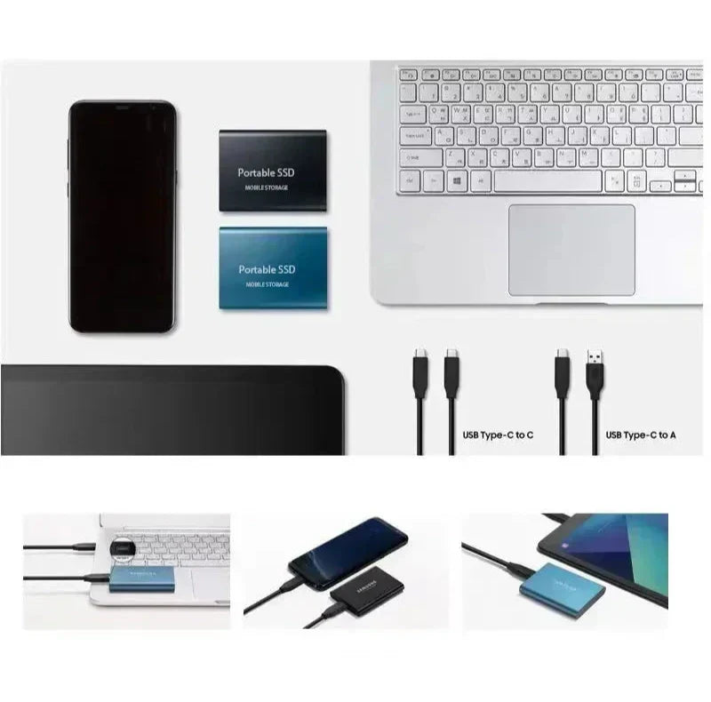 Portable SSD 2TB Hard Drive External Storage Compact Fast Top Quality