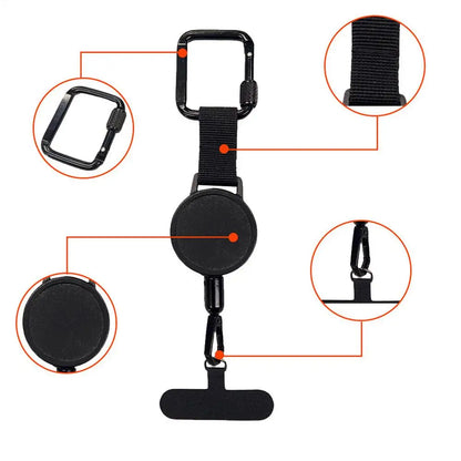 Retractable Phone Security Holder | Anti-Theft Belt Clip Design