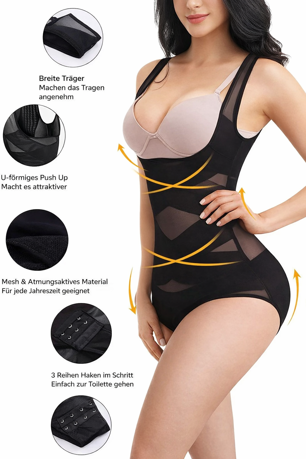 Combinaison gainante sans coutures pour femme - sous-vêtement sculptant lissant le ventre et la taille