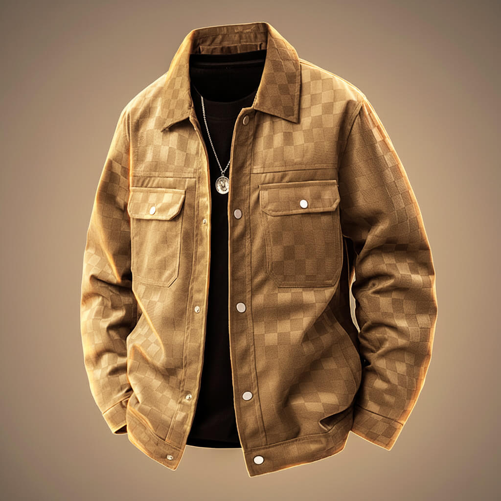 Sorello | Men’s Checkered Suede Coat