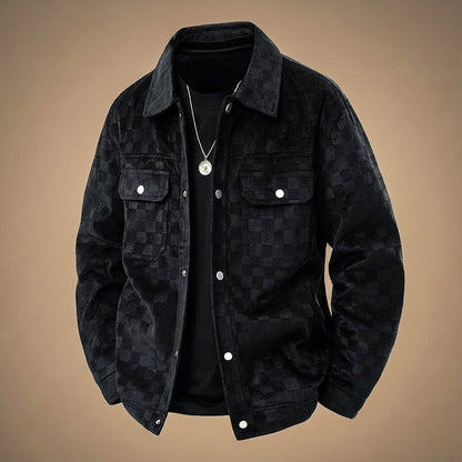 Sorello | Men’s Checkered Suede Coat