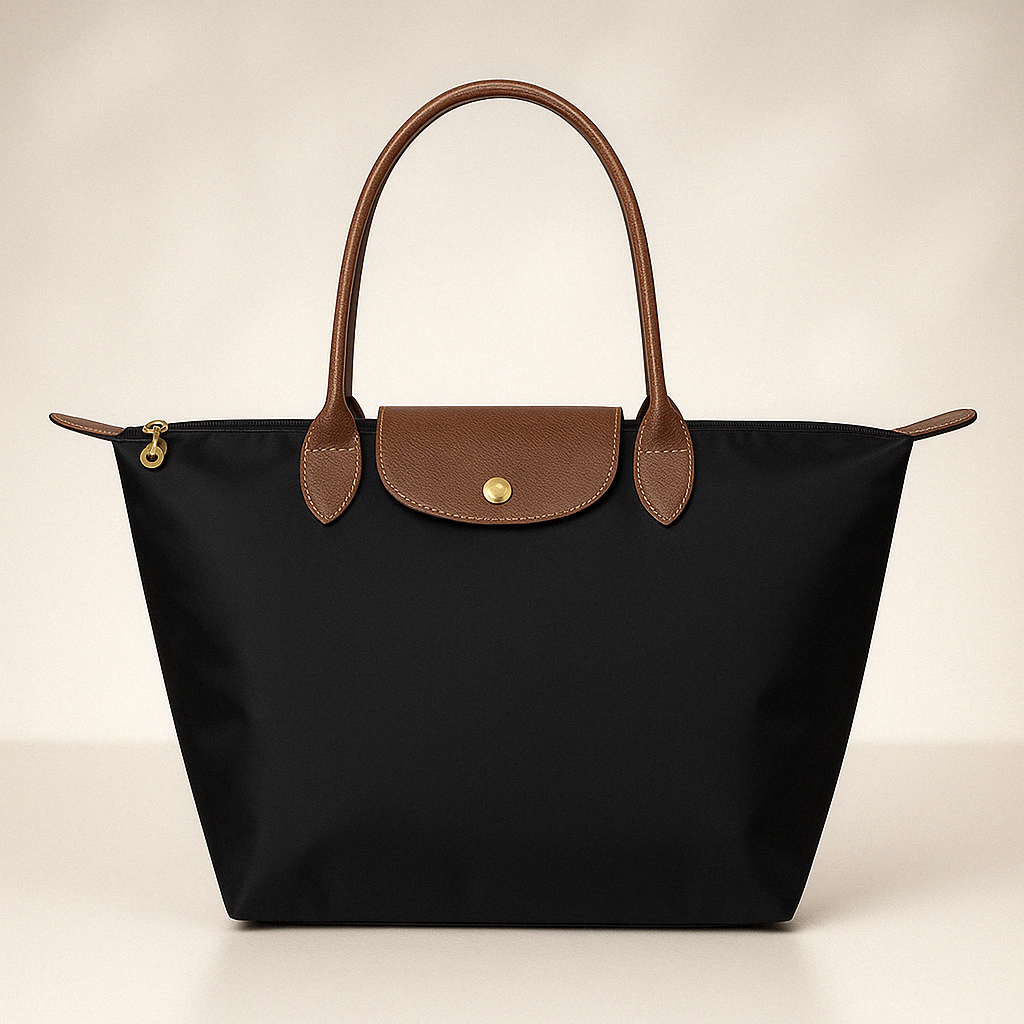 Water-Resistant Tote Bag | Deluxe Oxford Fabric With Leather Trim