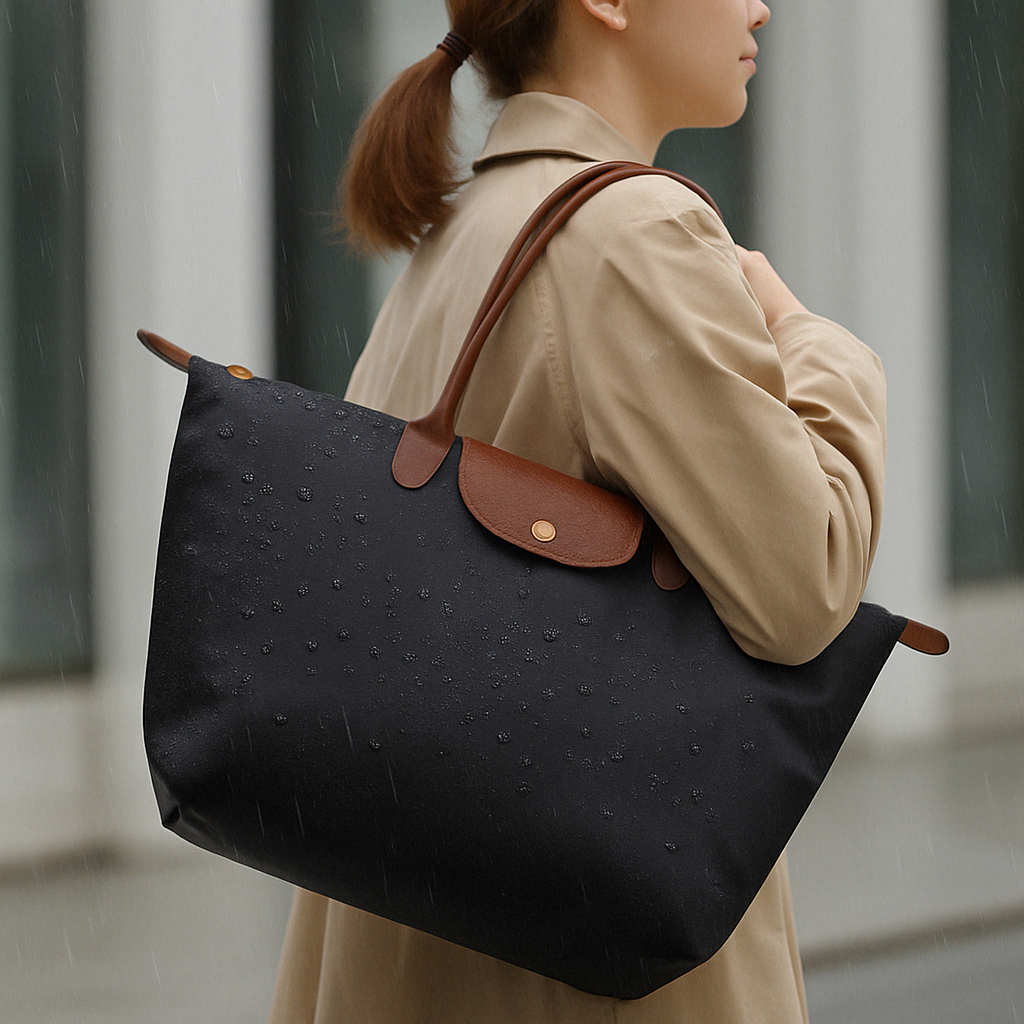 Water-Resistant Tote Bag | Deluxe Oxford Fabric With Leather Trim