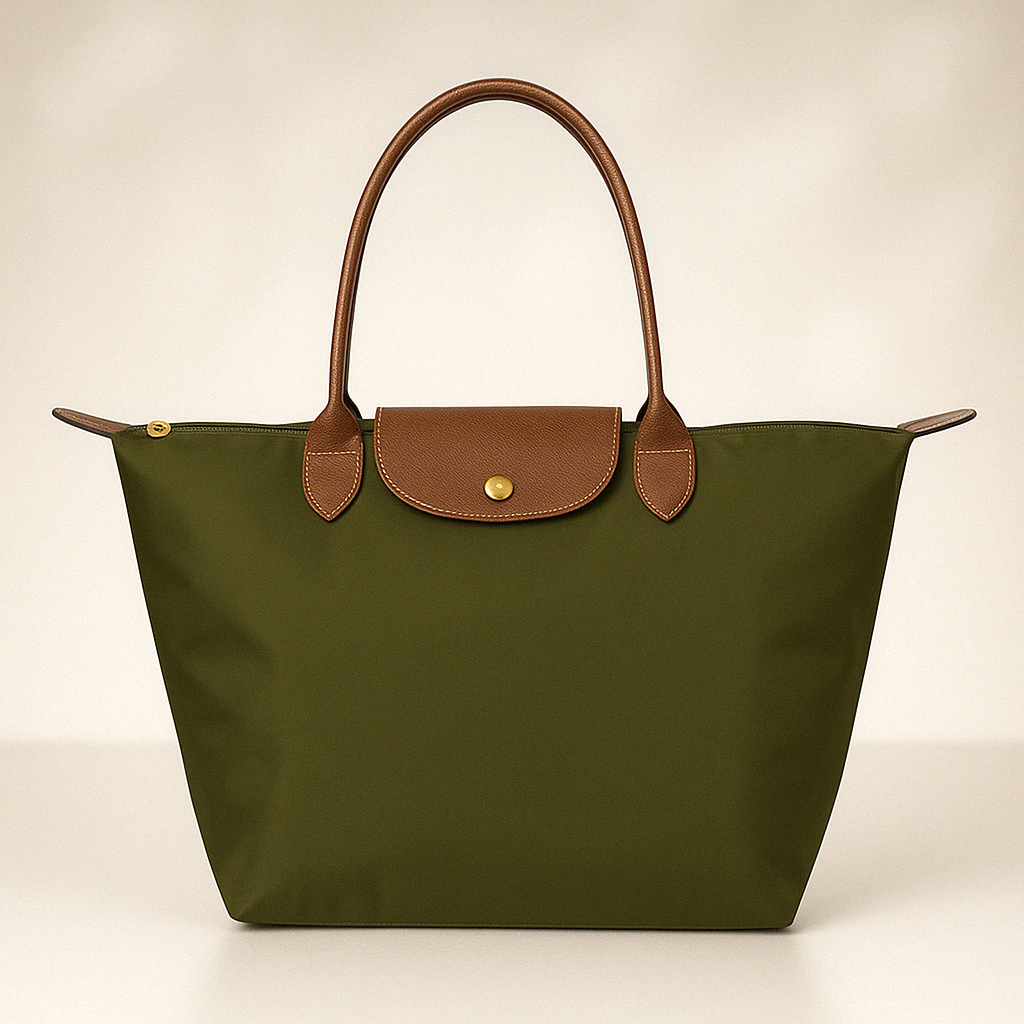 Water-Resistant Tote Bag | Deluxe Oxford Fabric With Leather Trim