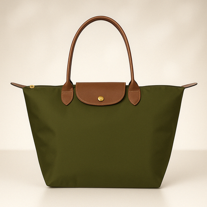 Water-Resistant Tote Bag | Deluxe Oxford Fabric With Leather Trim