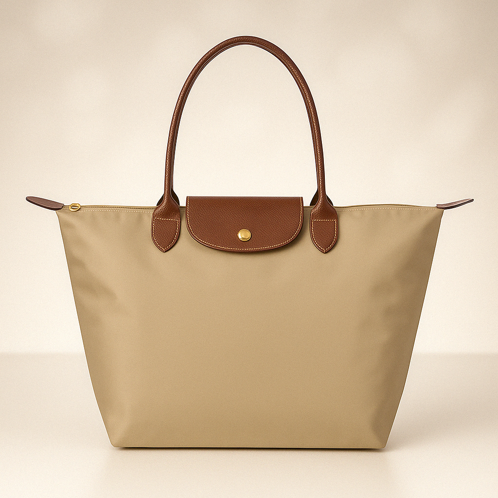 Water-Resistant Tote Bag | Deluxe Oxford Fabric With Leather Trim