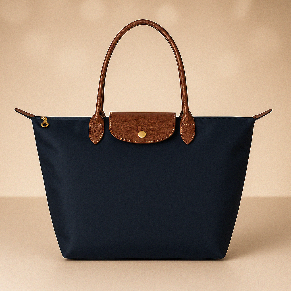 Water-Resistant Tote Bag | Deluxe Oxford Fabric With Leather Trim