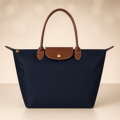 Water-Resistant Tote Bag | Deluxe Oxford Fabric With Leather Trim