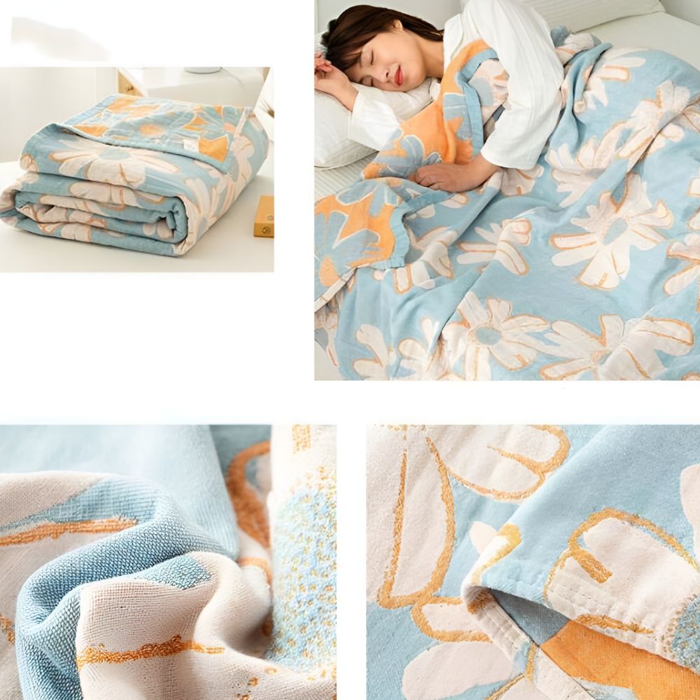 Soft Cotton Daisy Throw Blanket for Summer Home Decor & Comfort