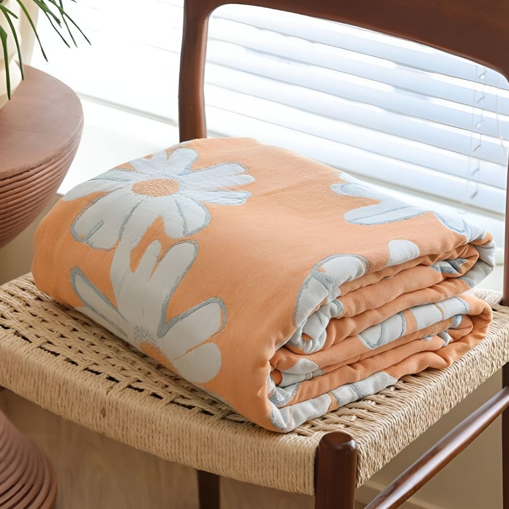Soft Cotton Daisy Throw Blanket for Summer Home Decor & Comfort