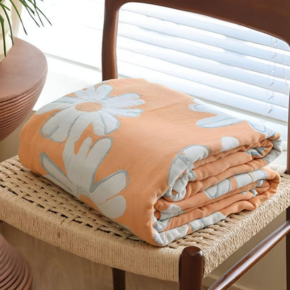 Soft Cotton Daisy Throw Blanket for Summer Home Decor & Comfort