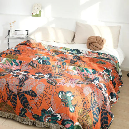 Soft Tropical Cotton Blanket for Cozy Home Decor and Comfort