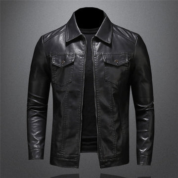 Timeless Men's Rider Outdoor Versatile Sleek Leather Coat
