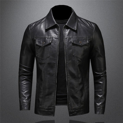 Timeless Men's Rider Outdoor Versatile Sleek Leather Coat